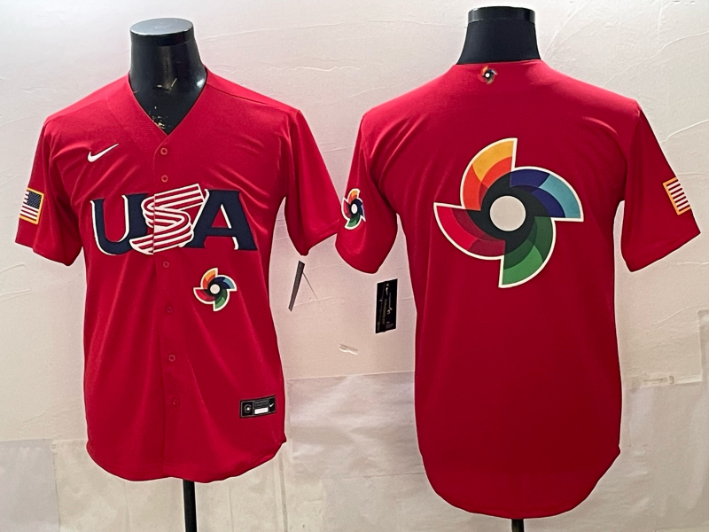 Men 2026 World Cub USA blank red Nike MLB Jersey 007->more jerseys->MLB Jersey